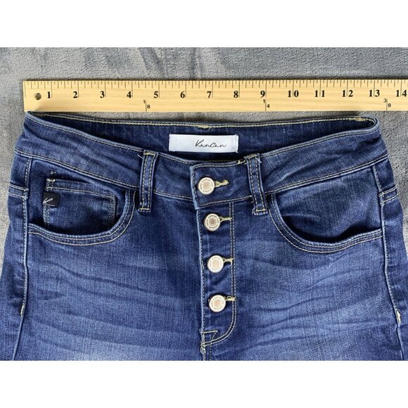 KanCan Skinny Blue Jeans Women's Size 3/25 Button Fly High Rise Measures 26x25 - Picture 11 of 11